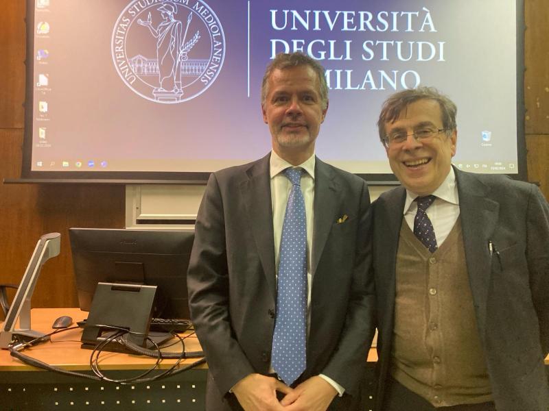 Francesco Viganò con il rettore Elio Franzini