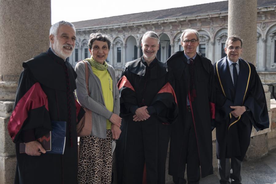 Paolo Spinnici, Rosalba Maletta, Durs Grünbein, Luca Bianchi, the rector Elio Franzini - Foto Giorgia Corti