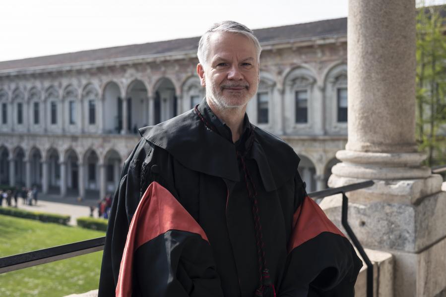Durs Grünbein at the University of Milan - Credit Giorgia Corti