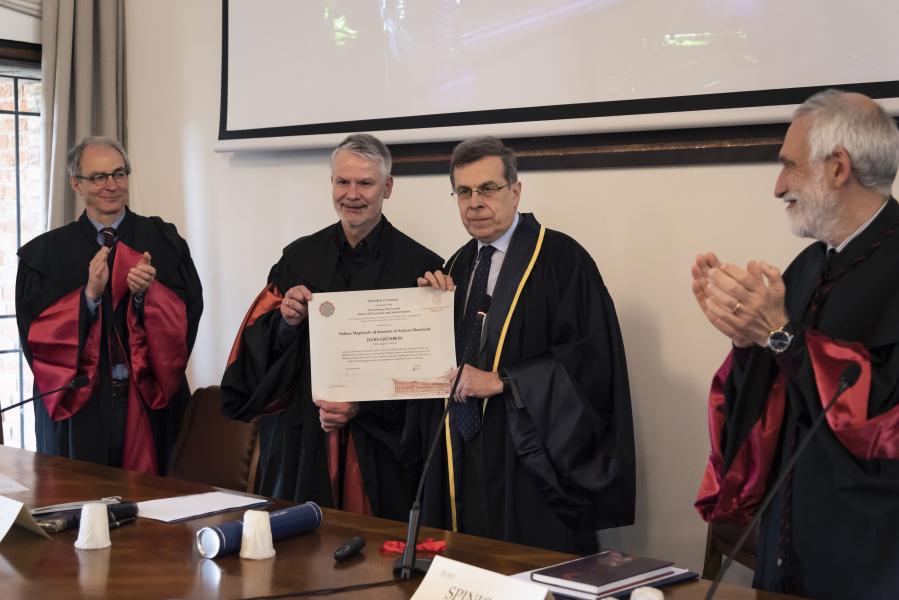 The cremony with Durs Grünbein at the University of Milan - Credit Giorgia Corti