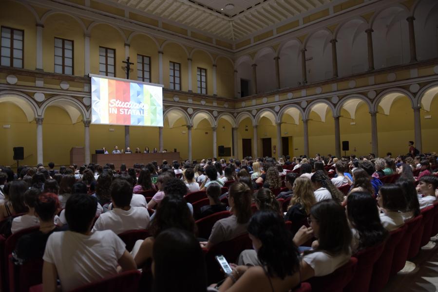L'incontro di presentazione dell'Ateneo per l'Open Day dell'Università Statale di Milano nella Sala Pio XII di via Sant'Antonio 