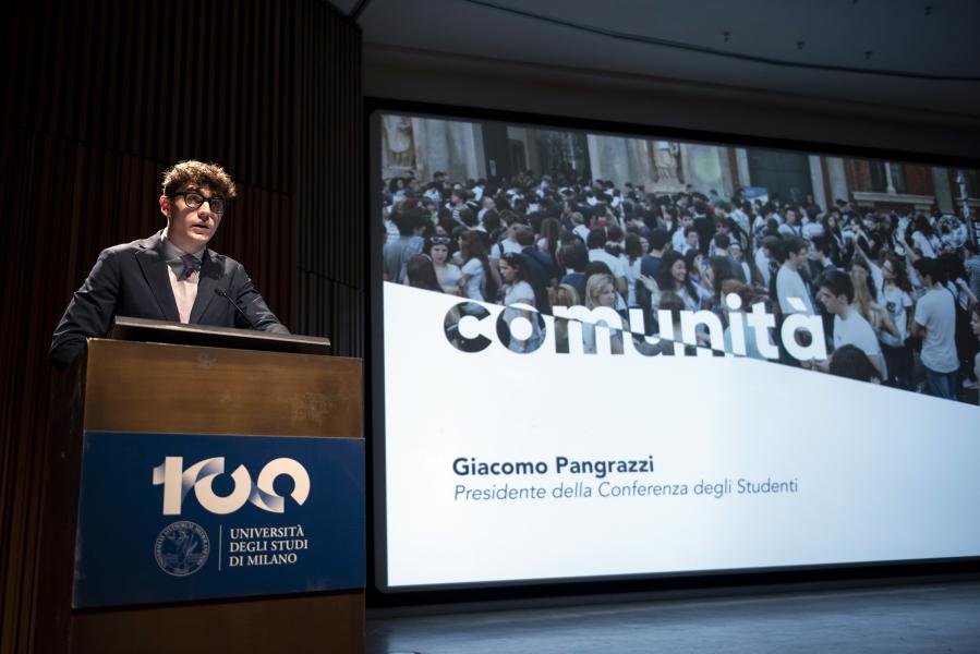Il presidente della Conferenza degli Studenti, Giacomo Pangrazzi