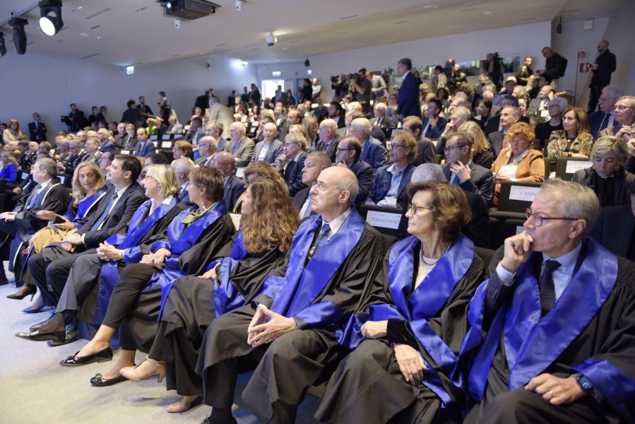 Le prorettrici e i prorettori dell'Ateneo all'inaugurazione dell'anno accademico dell'Ateneo - Foto di Paolo Poce