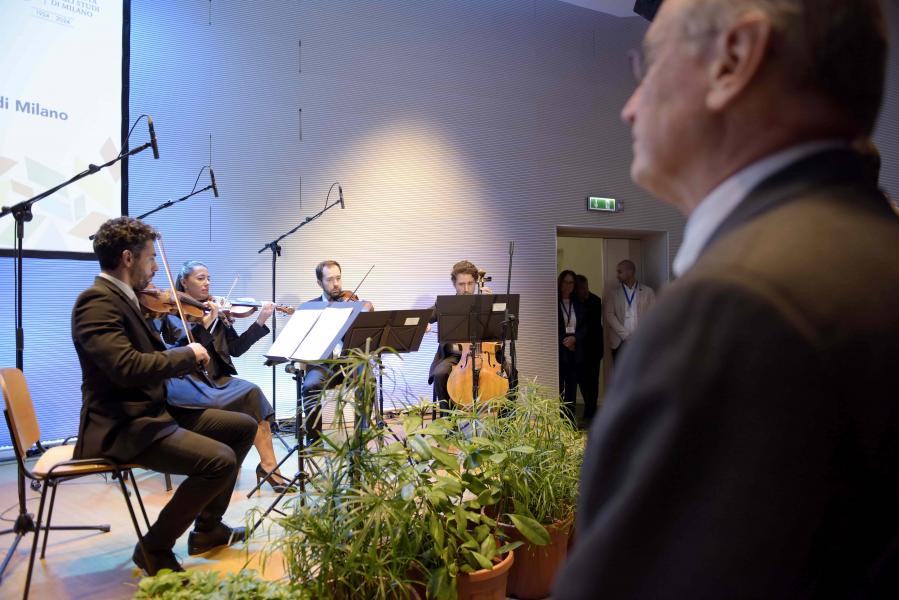 Il Quartetto d'archi che ha aperto la cerimonia per l'inaugurazione dell'anno accademico - Foto di Paolo Poce