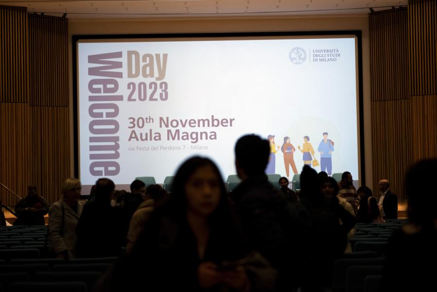 Un momento del Welcome Day 2023 in Aula Magna - Foto di Paolo Poce