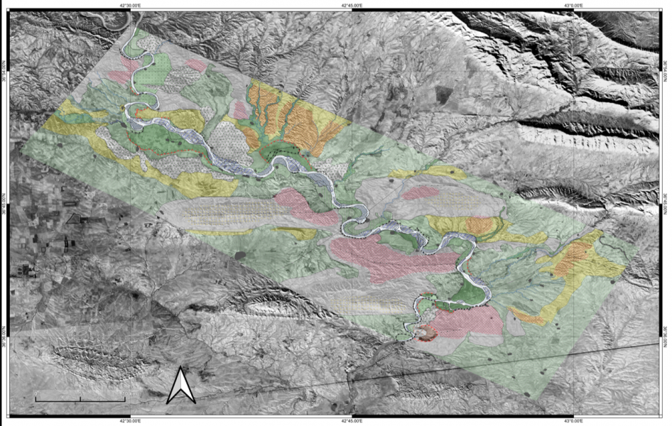 Ricostruzione della geomorfologia dell’area attualmente sommersa del fiume Tigri