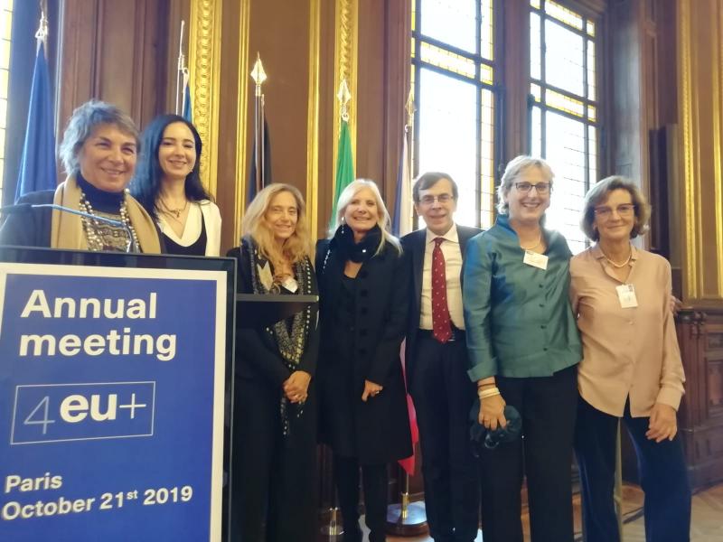 La delegazione dell'Università Statale guidata dal rettore Elio Franzini con l’ambasciatrice d’Italia in Francia a Parigi, Teresa Castaldo