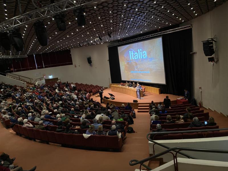 Un momento della presentazione del programma ‘Italia viaggio nella bellezza’ di Rai Storia