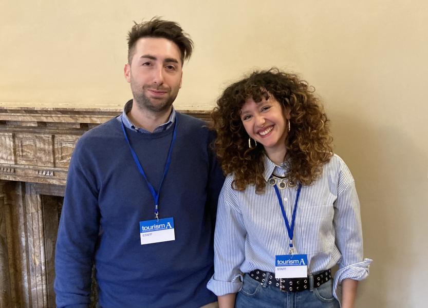 Marco Roversi e Fatima Hidri, studenti della laurea magistrale in Archeologia, che hanno svolto lo stage a TourismA